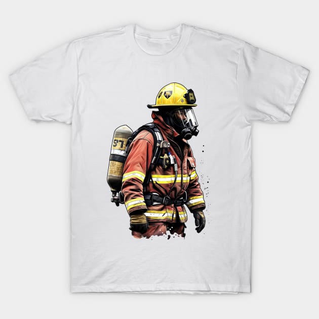 Courageous Firefighting T-Shirt by Printashopus